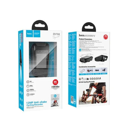 Hoco Bike Phone Holder Dash Cam for Bike & Motorbike w/ 4K 2160P/60FPS, 12MP Anti Shake Camera