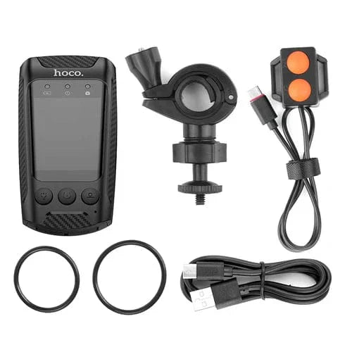Hoco Bike Phone Holder Dash Cam for Bike & Motorbike w/ 4K 2160P/60FPS, 12MP Anti Shake Camera