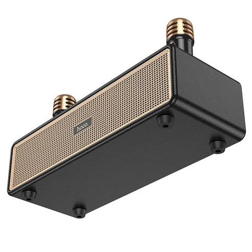 Hoco Bluetooth Speaker Classic Stylish Bluetooth Speaker w/ 2 Wireless Microphone & Phone Holder