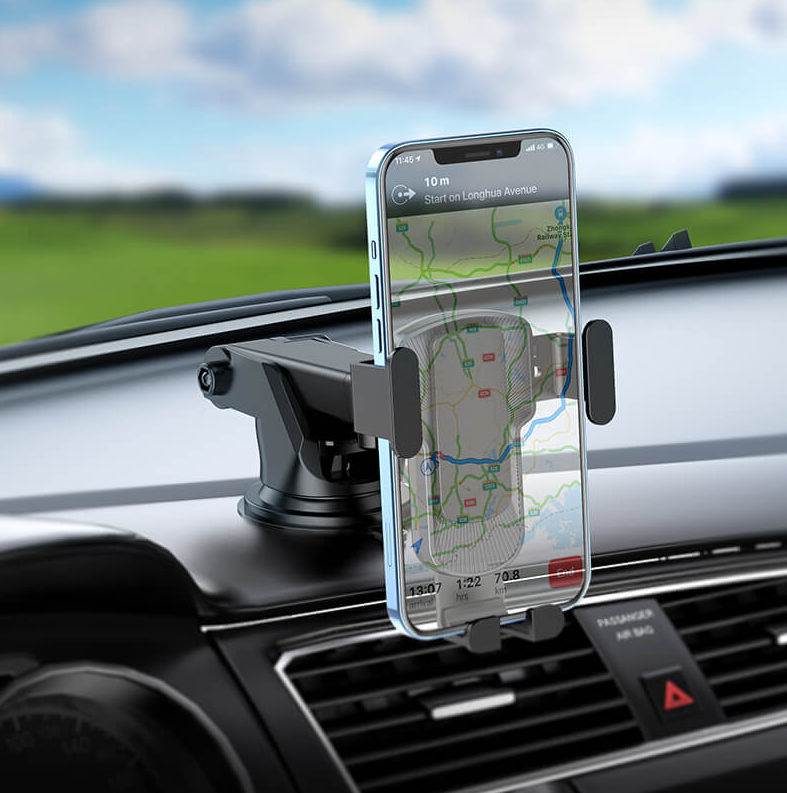 Hoco CA104 Car Phone Holder | Adjustable 60–85mm Clamp for 4.5–7 Inch Phones