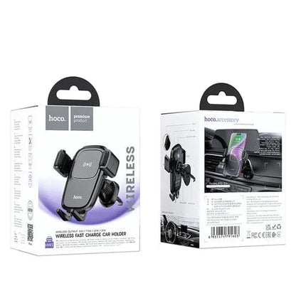Hoco Car Phone Holder 15W Air Vent Wireless Charging Phone Holder w/ Hook Looking