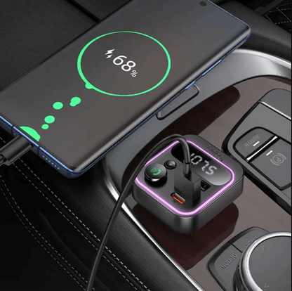Hoco 38W FM Car Kit with PD+QC, RGB Light (E85) | Bluetooth 5.4 Car Charger