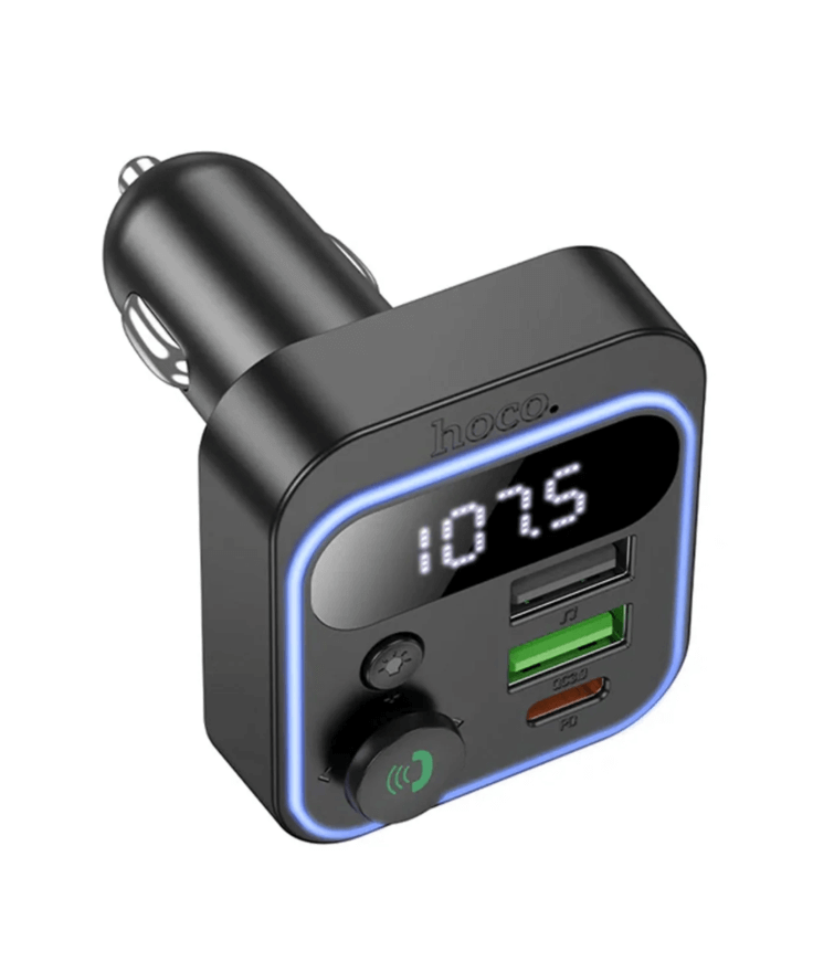 Hoco 38W FM Car Kit with PD+QC, RGB Light (E85) | Bluetooth 5.4 Car Charger