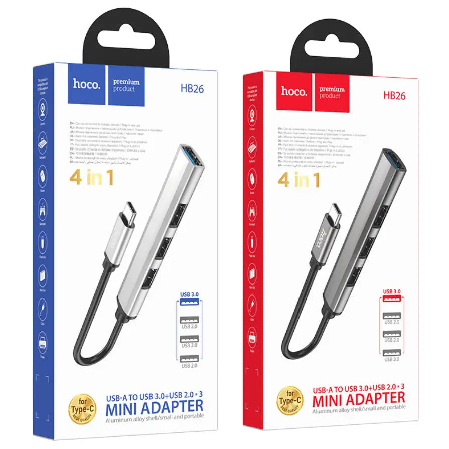 4 in 1 Type C to USB Hub (HB26)