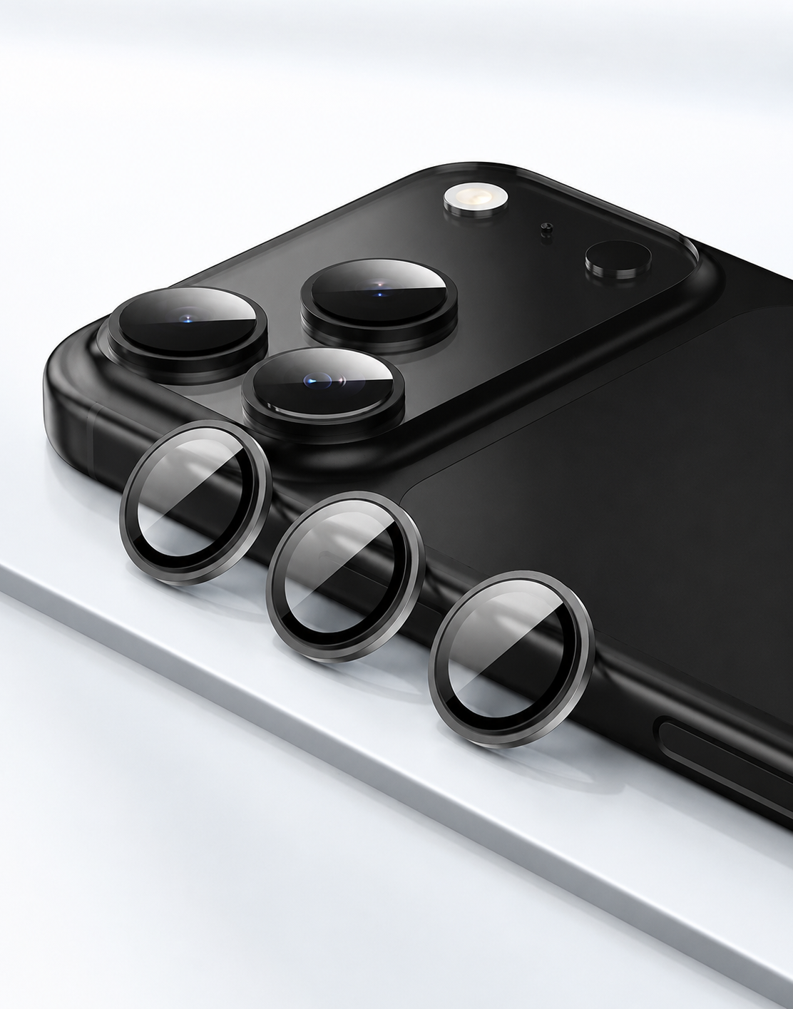 Hoco iPhone 17 Pro Max Ultra HD Camera CSG Anti Glare Lens Protector with Metallic Ring (V14)