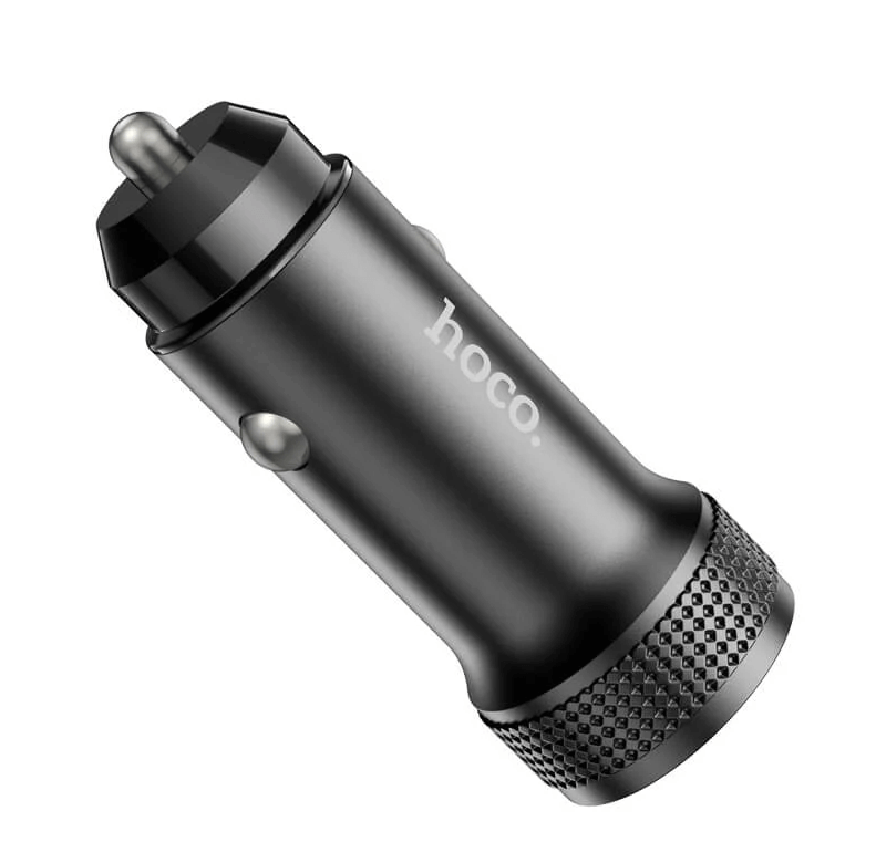 Hoco Z49B Dual-Port Car Charger 38W | USB-C PD & USB-A QC Fast Charging