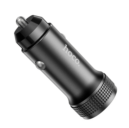 Hoco Z49B Dual-Port Car Charger 38W | USB-C PD & USB-A QC Fast Charging