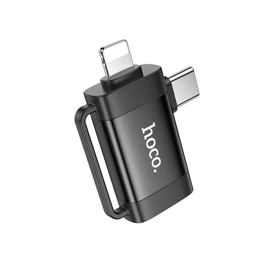 Hoco 2-in-1 Portable Mini Adapter Lightning & Type-C to USB-A OTG