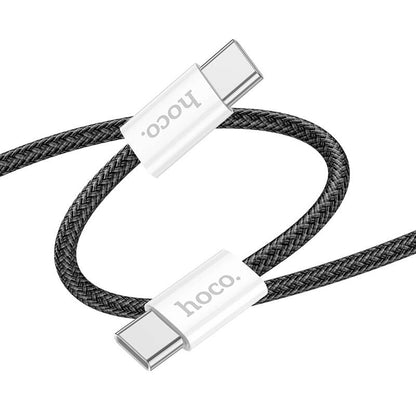 Hoco Braided Type-C to Type-C 60W Fast Charging Data Cable 2m X104