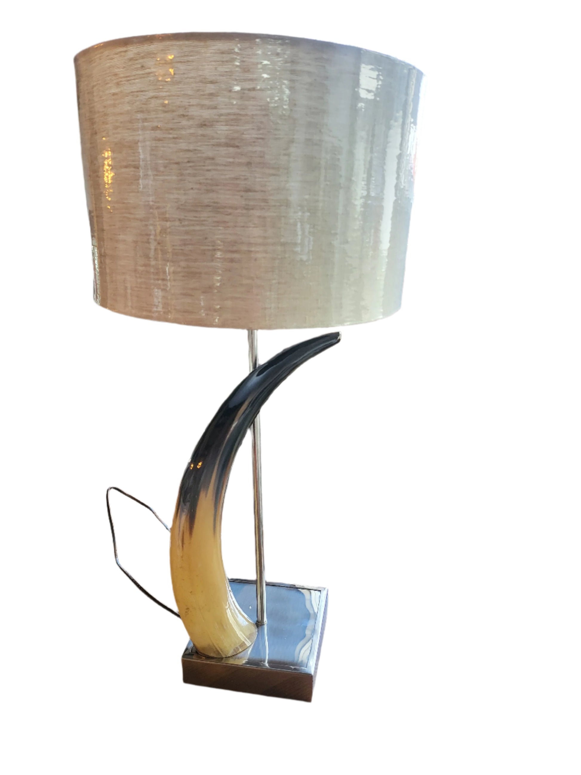 Horn Table Lamp with Nickel Base at online8 furniture store Auckland