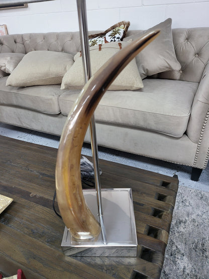 Horn Table Lamp with Nickel Base at online8 furniture store Auckland