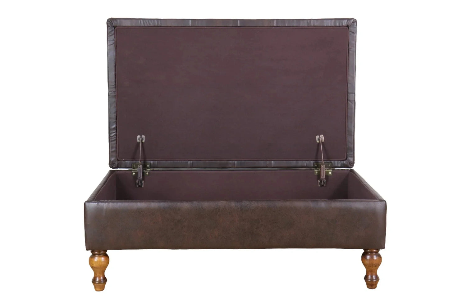 Huskins Chesterfield Ottoman with Storage - Light Brown at online8 furniture store Auckland