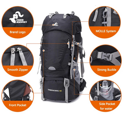 60L Camping Backpack – Ideal for Hiking, Climbing and Mountaineering ZYQS7146