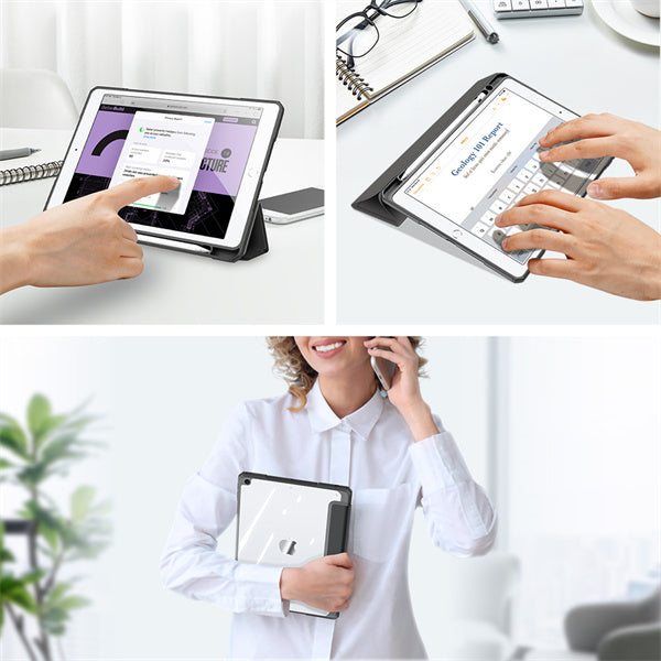 iPad 10.2 7th 8th 9th Gen Flip Stand Protective Case With Pencil Slot