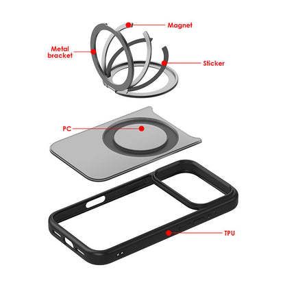360° Rotating Ring Stand Magnetic Phone Case Compatible with iPhone 17 Pro Max