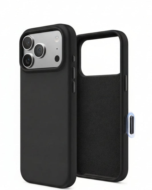 iPhone 17 Pro Max Black Silicone Case – Soft Protective Cover