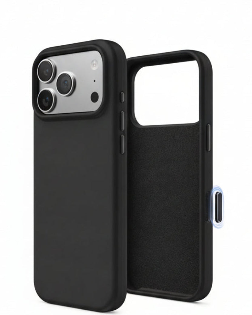 iPhone 18 Pro Black Silicone Case – Soft Protective Cover