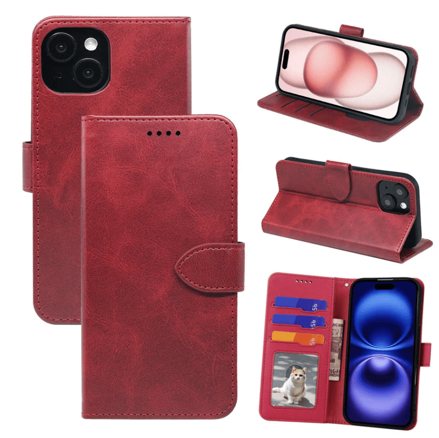 iPhone 13 Mini Wallet Case – Slim Leather Flip Cover