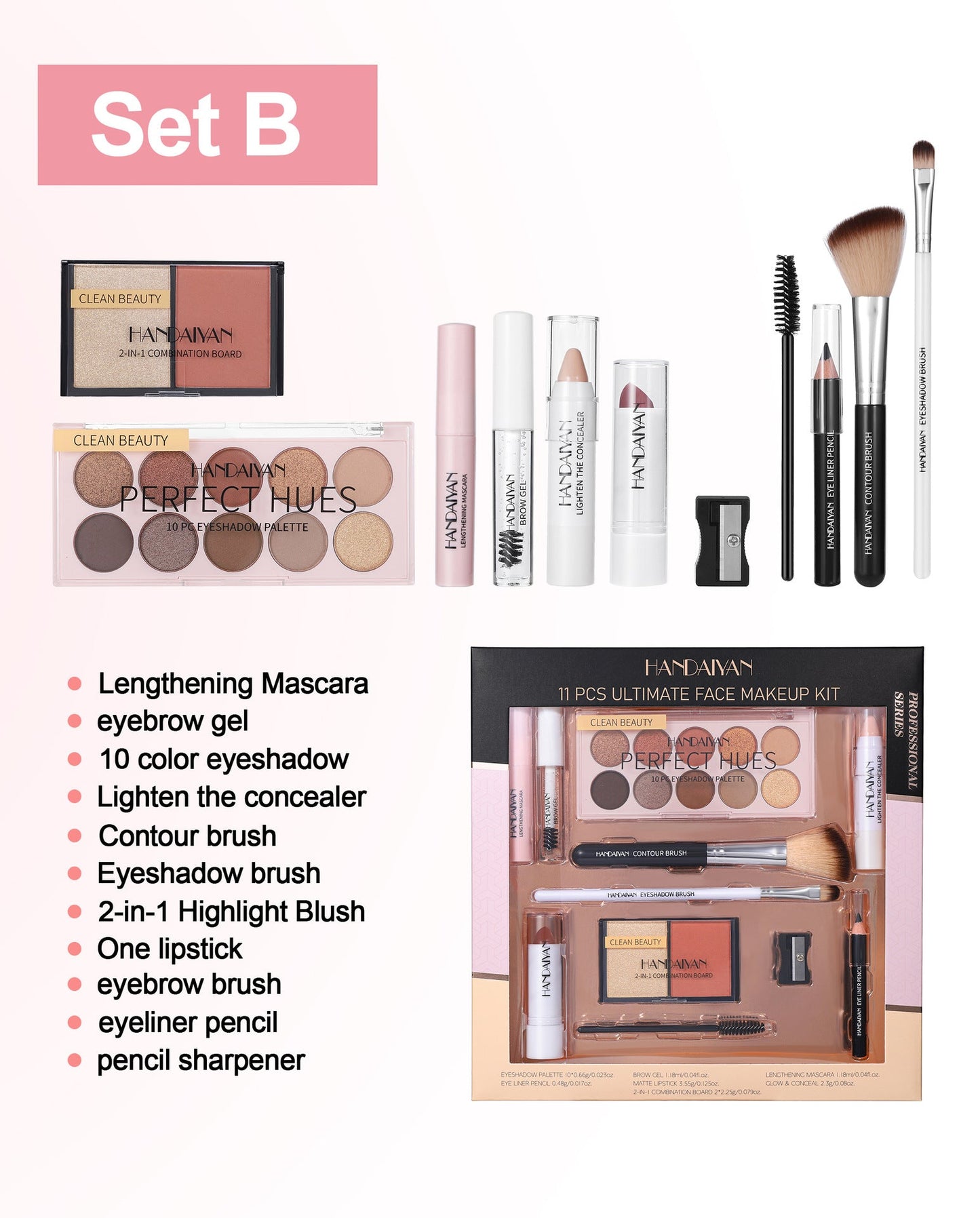 Face Makeup Beauty Set B - 11 items
