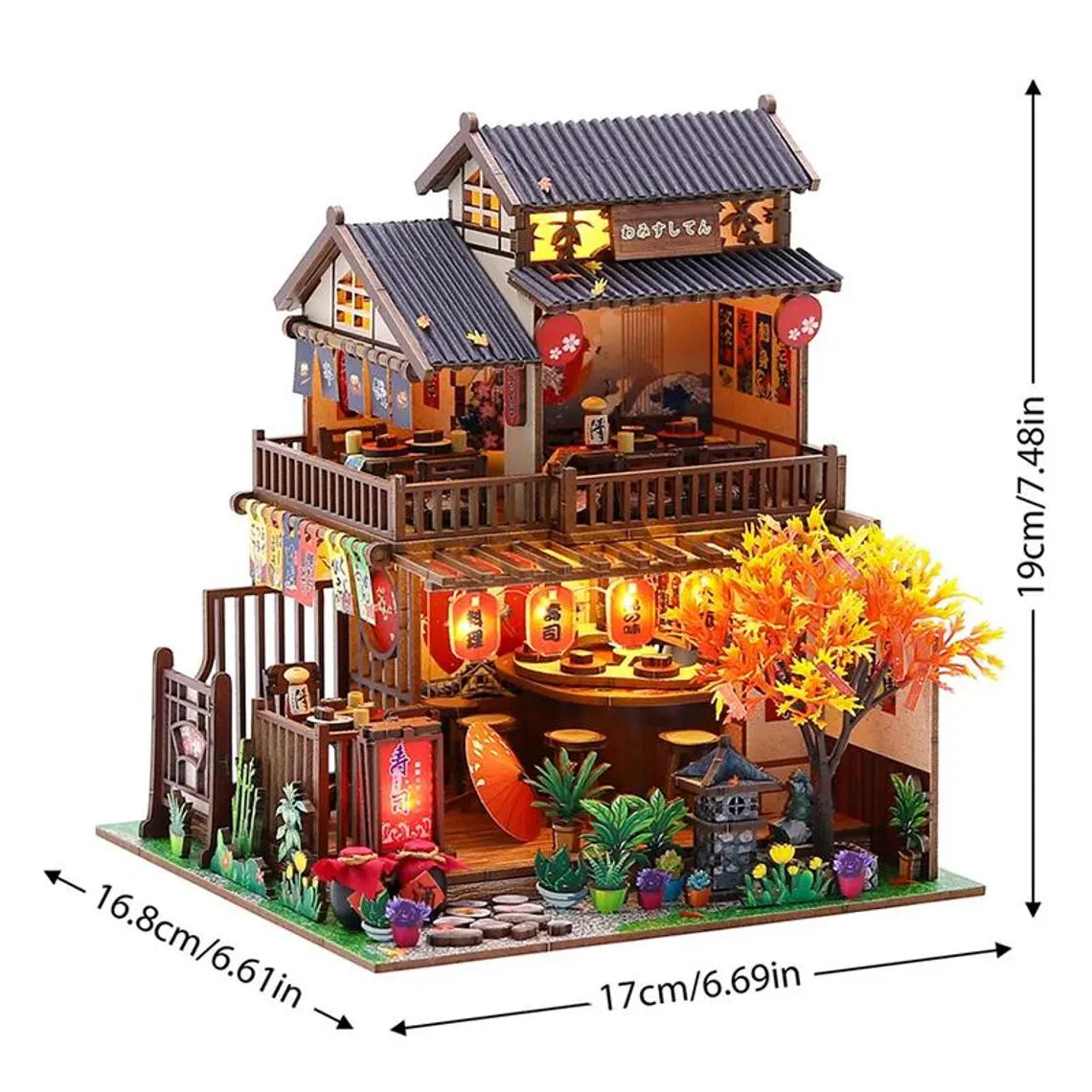 DIY Japanese Sushi House Miniature Dollhouse Kit
