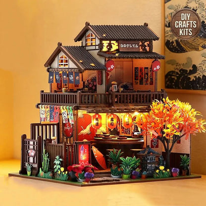 DIY Japanese Sushi House Miniature Dollhouse Kit