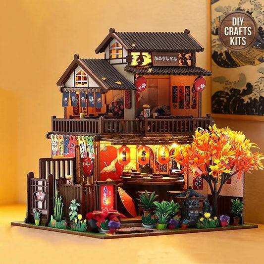 DIY Japanese Sushi House Miniature Dollhouse Kit