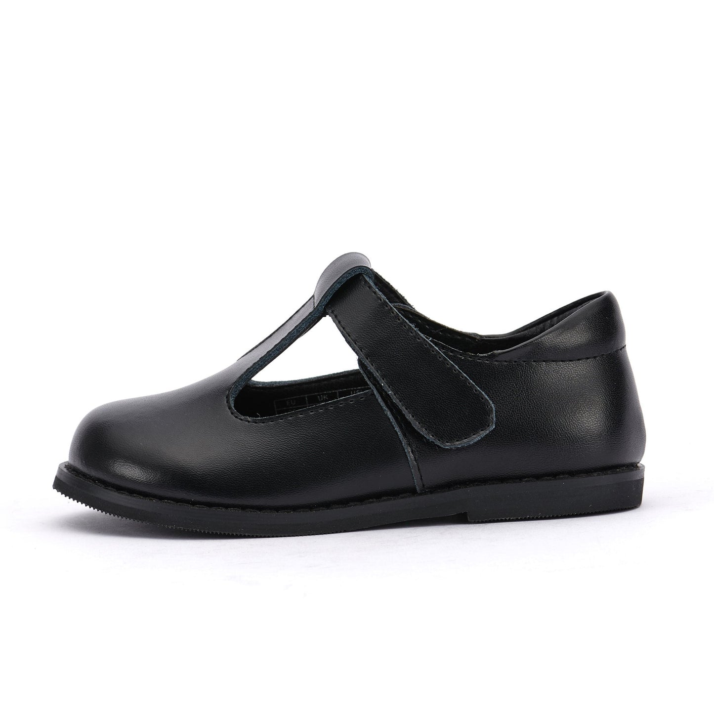 Girls Black Leather T-Bar School Shoes – Velcro Mary Jane Style, Genuine Leather | Super Cute