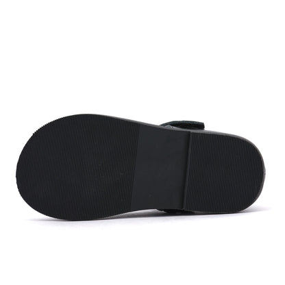 Girls Black Leather T-Bar School Shoes – Velcro Mary Jane Style, Genuine Leather | Super Cute