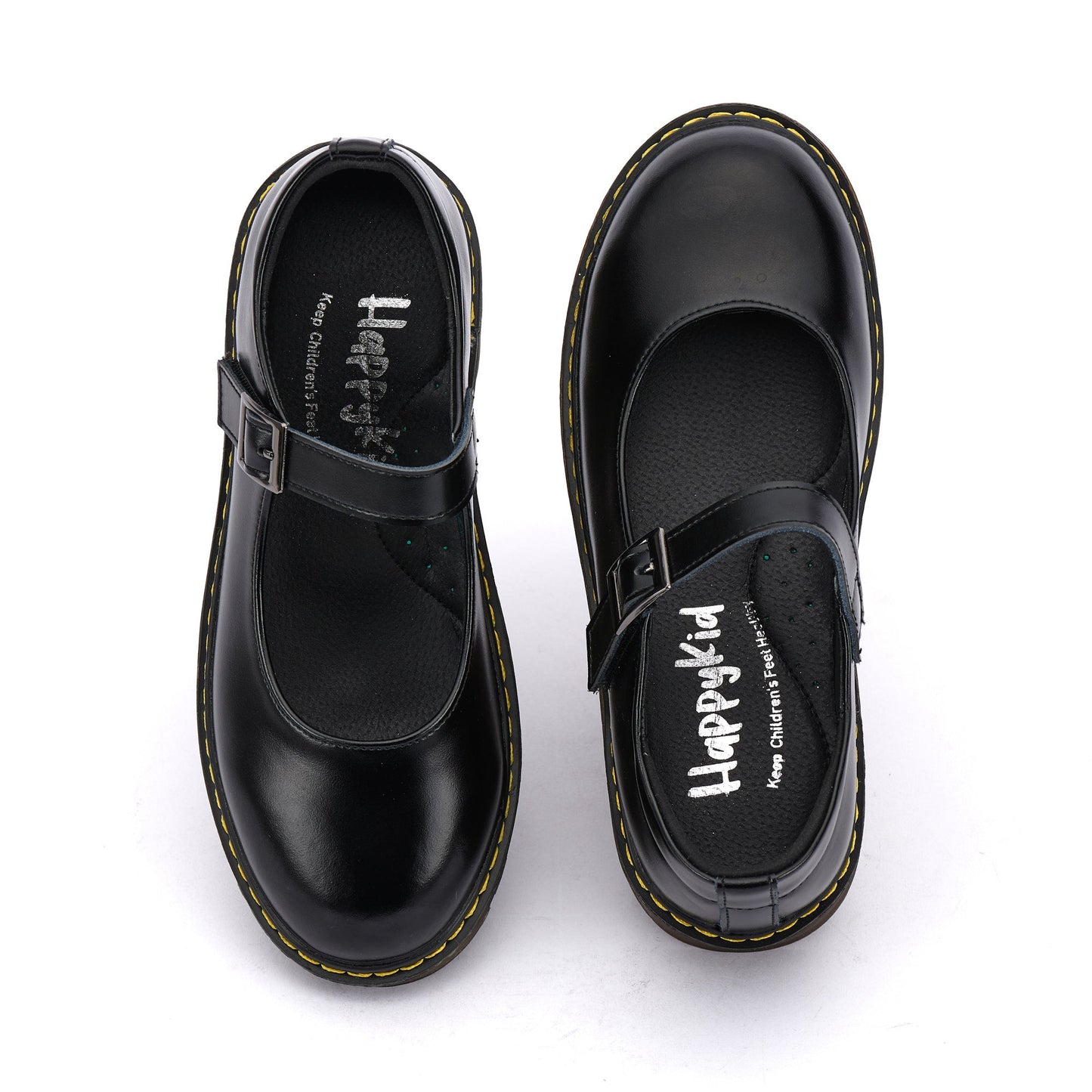Girls Black Leather Mary Jane School Shoes – Velcro Strap, Real Leather | Pretty Princess