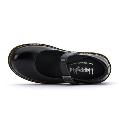 Stylish Black Leather Mary Jane School Shoes-Pretty Princess