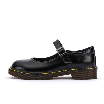 Stylish Black Leather Mary Jane School Shoes-Pretty Princess