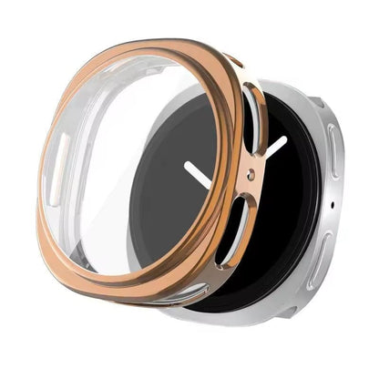 Silicone case with Screen Protector for Samsung galaxy watch 9 (44mm) (Rose Gold)