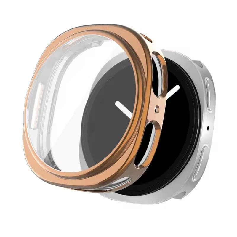 Silicone case with Screen Protector for Samsung galaxy watch 9 (40mm) (Rose Gold)