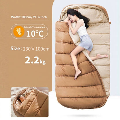 Ecotrek Large Rectangular Sleeping Bag – 230 x 100 cm, Ideal for Camping, Hiking, Picnic & Outdoor Use LCF61636