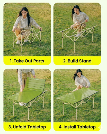 Urban Wave Premium Roll-Up Camping Table | Lightweight Carbon Steel  YQ72214