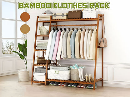 Bamboo Wardrobe Clothes Rack