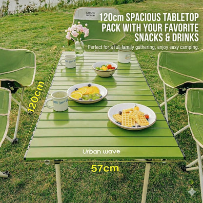 Urban Wave Premium Roll-Up Camping Table | Lightweight Carbon Steel  YQ72214