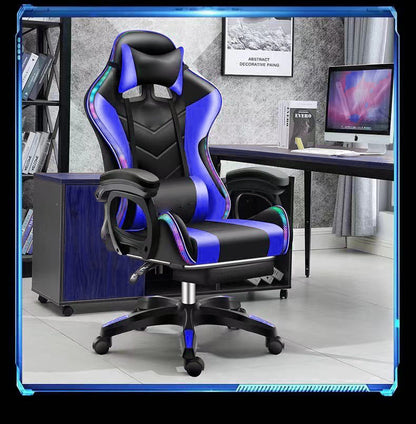 Gaming Chair Office Chair With Foot Rest Racing Chair with Speaker and Light