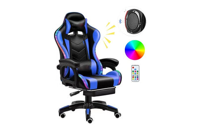 Gaming Chair Office Chair With Foot Rest Racing Chair with Speaker and Light