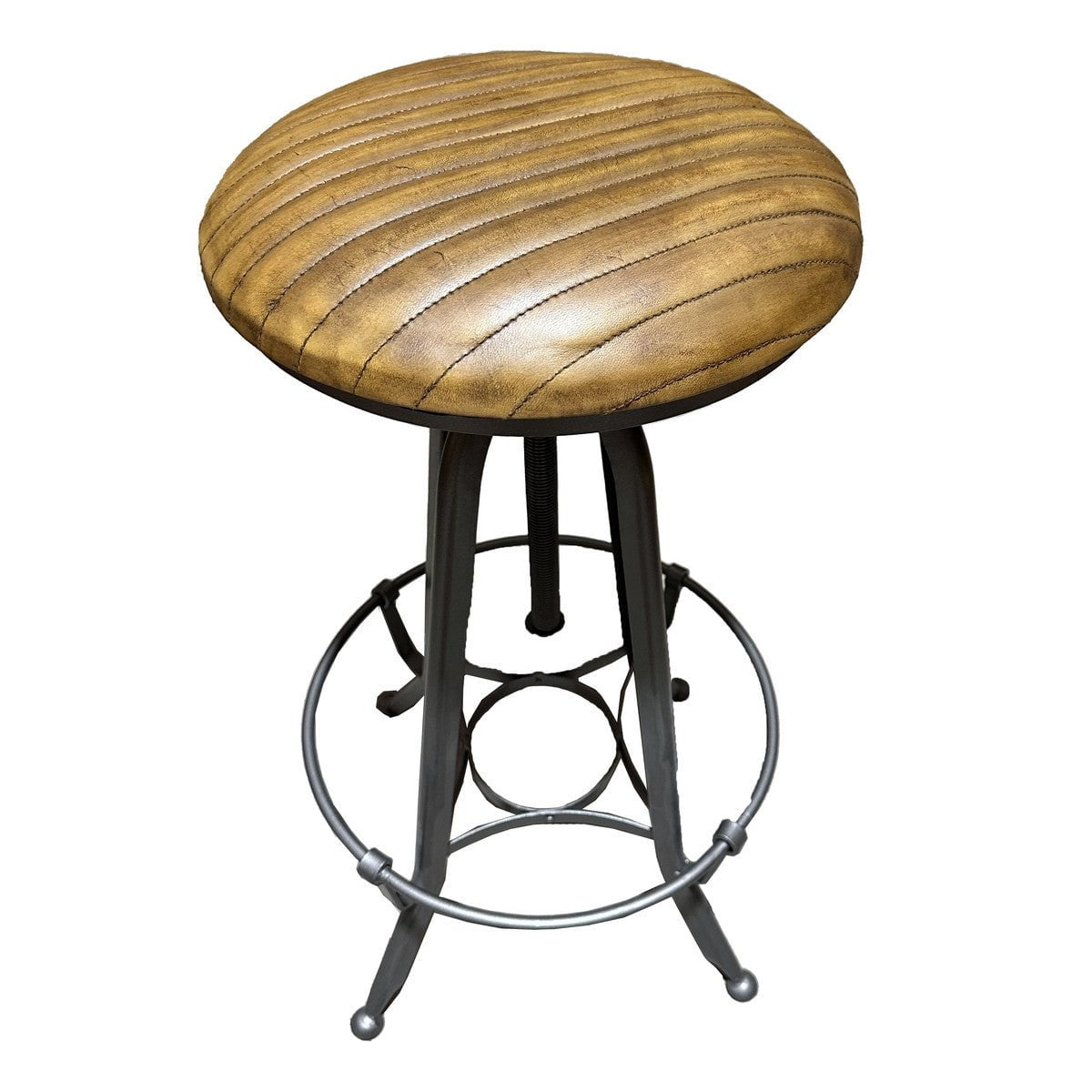 Industrial leather barstool at online8 furniture store Auckland