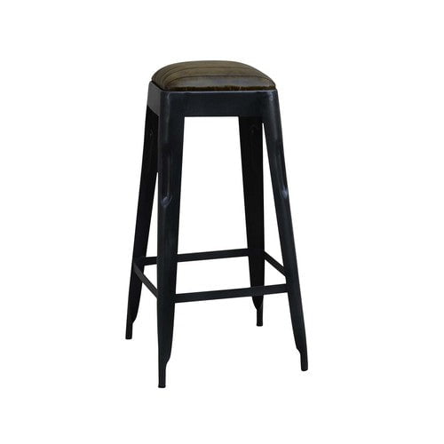 Industrial leather barstool at online8 furniture store Auckland