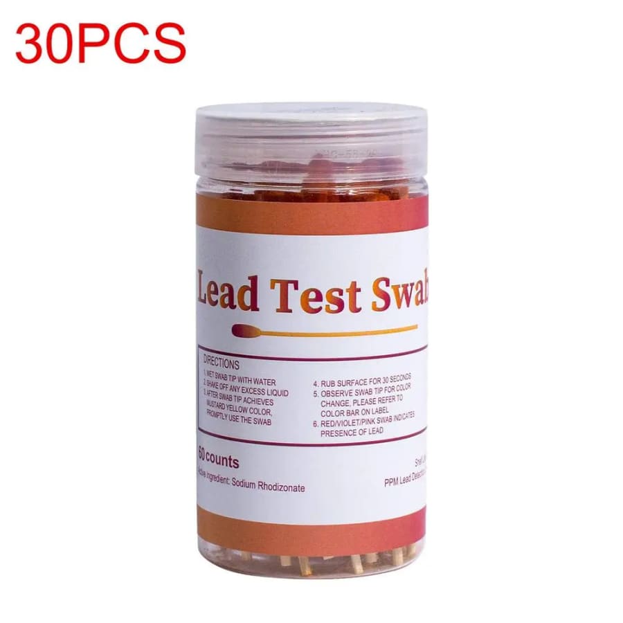 Lead Test Kit - Test House Paint, Metal, Ceramics - 30 Cotton Swabs