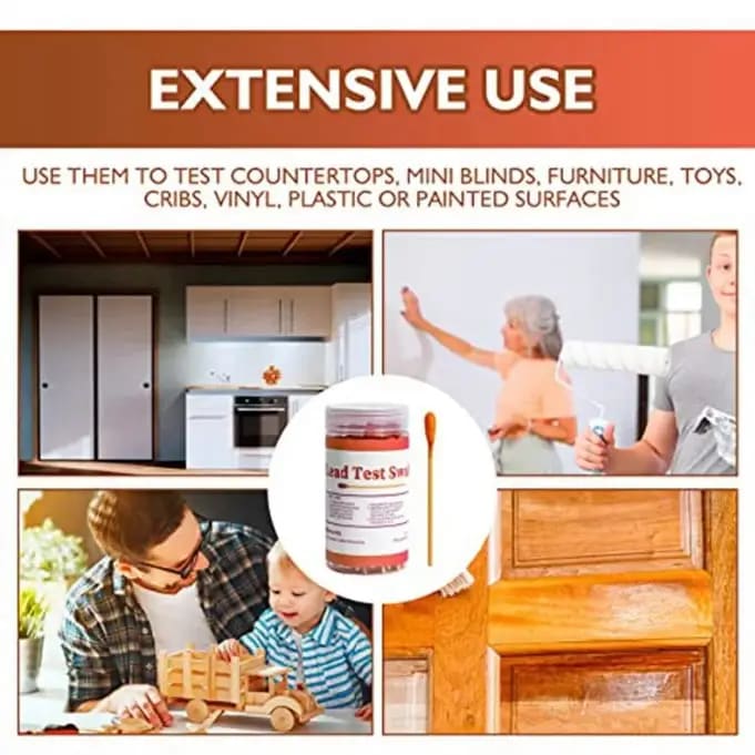 Lead Test Kit - Test House Paint, Metal, Ceramics - 30 Cotton Swabs