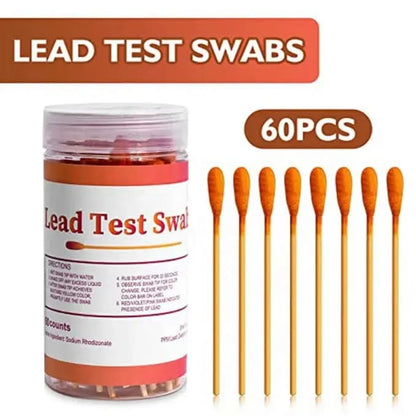 Lead Test Kit - Test House Paint, Metal, Ceramics - 60 Cotton Swabs