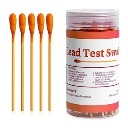 Lead Test Kit - Test House Paint, Metal, Ceramics - 60 Cotton Swabs