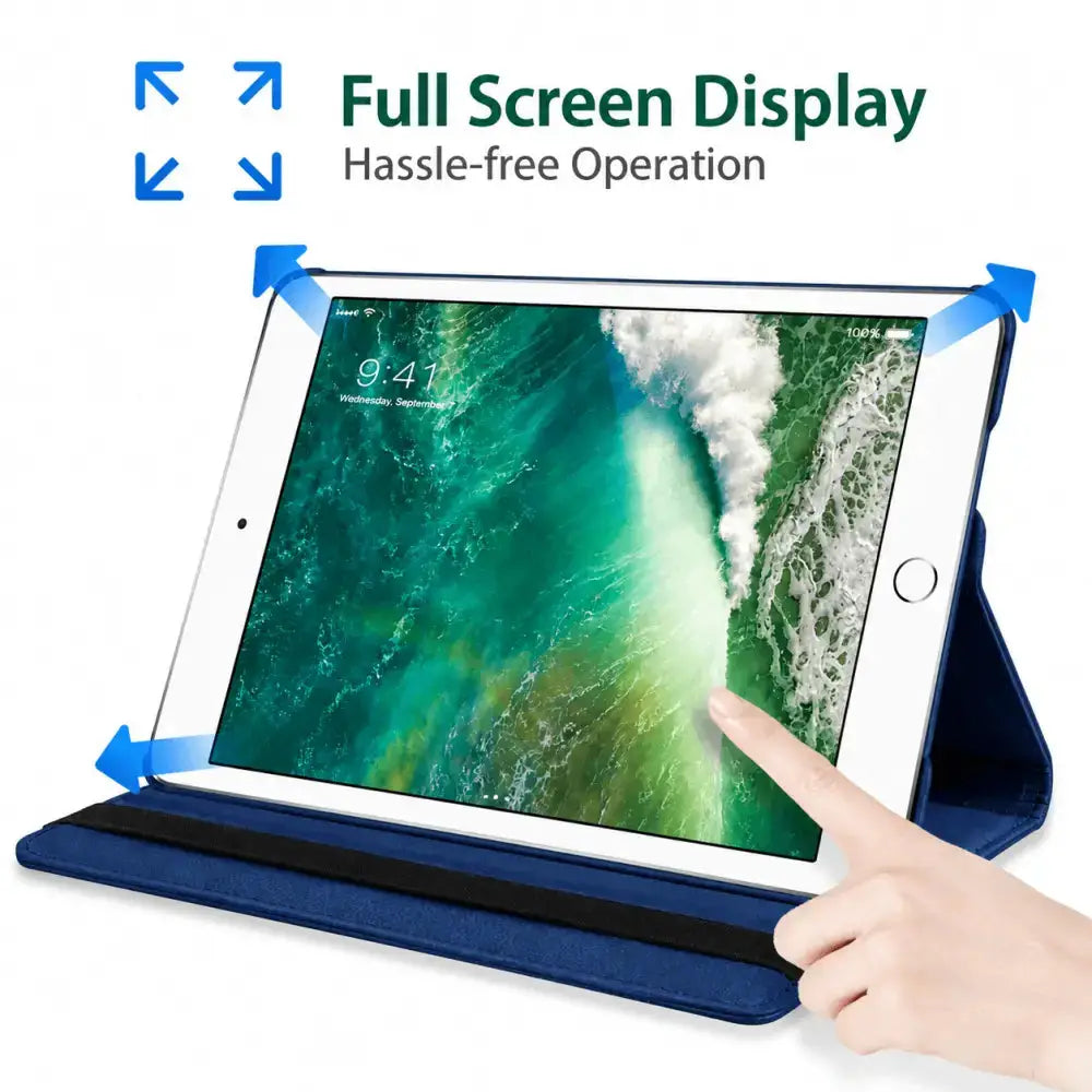 iPad 10.2-inch 8th Gen (2020) Rotating Case – 360° Slim Protective Cover with Stand (Blue)