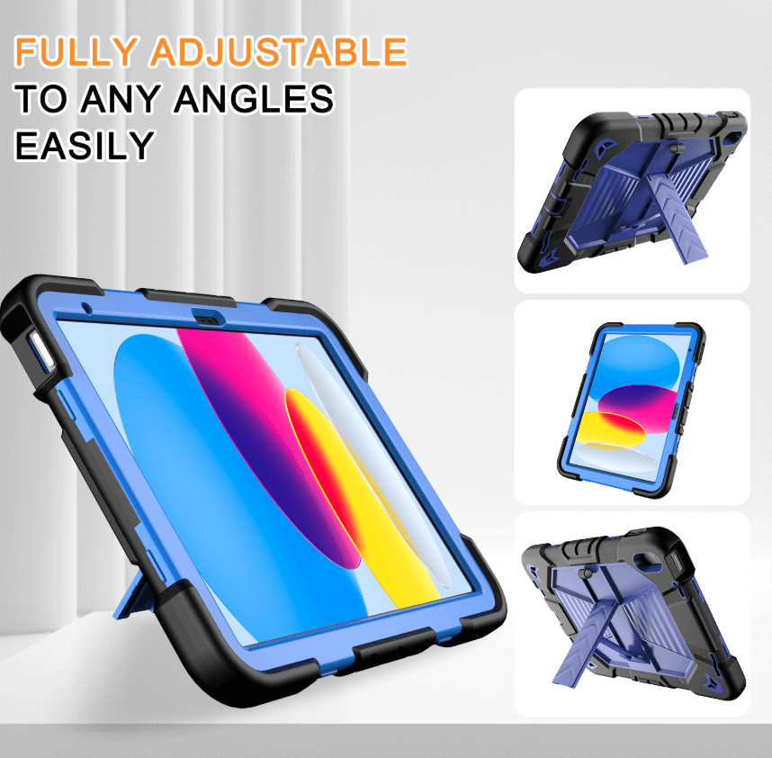 Rugged iPad 10th/11th Gen 10.9" Case – Shockproof Cover Stand & Pencil Holder