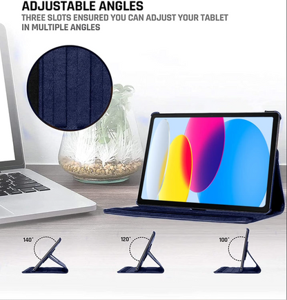 iPad Air 11-inch Rotating Case – 360° Slim Protective Cover with Stand (Blue)