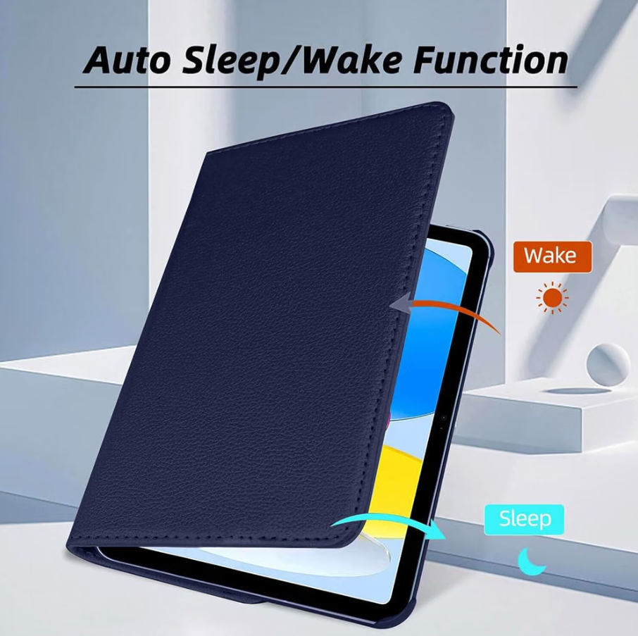 iPad Air 11-inch Rotating Case – 360° Slim Protective Cover with Stand (Blue)
