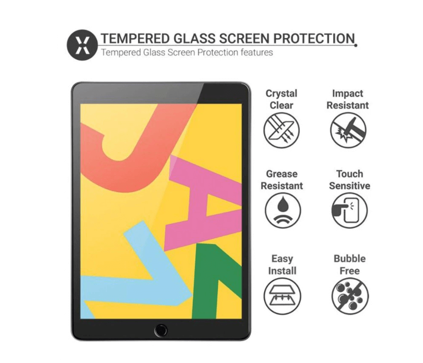 iPad 7th / 8th / 9th Gen 9H Clear Tempered Glass Screen Protector